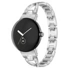 For Google Pixel Watch / Watch2 / Watch3 41mm xDfind X-Shaped Single Row Diamond Metal Watch Band(Silver) - 1