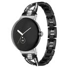 For Google Pixel Watch / Watch2 / Watch3 41mm xDfind X-Shaped Single Row Diamond Metal Watch Band(Black) - 1