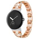 For Google Pixel Watch / Watch2 / Watch3 41mm xDfind X-Shaped Single Row Diamond Metal Watch Band(Rose Gold) - 1