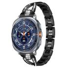 For Samsung Galaxy Watch Ultra/Ultra 2025 xDfind X-Shaped Single Row Diamond Metal Watch Band(Black) - 1