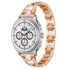 For Samsung Galaxy Watch8 / 8 Classic xDfind X-Shaped Single Row Diamond Metal Watch Band(Rose Gold) - 1
