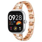 For Xiaomi Smart Band 9 Pro/8 Pro/Redmi Watch 5/4 xDfind X-Shaped Single Row Diamond Metal Watch Band(Rose Gold) - 1