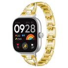 For Xiaomi Smart Band 9 Pro/8 Pro/Redmi Watch 5/4 xDfind X-Shaped Single Row Diamond Metal Watch Band(Gold) - 1