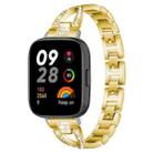 For Redmi Watch 3 xDfind X-Shaped Single Row Diamond Metal Watch Band(Gold) - 1