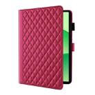 For OPPO Pad SE 11 inch Rhombus Lattice Leather Tablet Case(Red) - 3