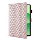 For OPPO Pad SE 11 inch Rhombus Lattice Leather Tablet Case(Rose Gold) - 3