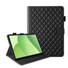 For OPPO Pad SE 11 inch Rhombus Lattice Leather Tablet Case(Black) - 1