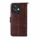 For OPPO A3x 5G India / A3 / A3x / A40 4G Multi-card Slots Crossbody Cowhide Leather Phone Case(Brown) - 3
