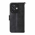 For OPPO A3x 5G India / A3 / A3x / A40 4G Multi-card Slots Crossbody Cowhide Leather Phone Case(Black) - 3