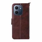For OPPO A5x 5G / 4G Multi-card Slots Crossbody Cowhide Leather Phone Case(Brown) - 3