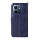 For OPPO A5x 5G / 4G Multi-card Slots Crossbody Cowhide Leather Phone Case(Blue) - 3