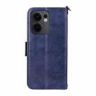 For OPPO Reno13 F 5G Multi-card Slots Crossbody Cowhide Leather Phone Case(Blue) - 3