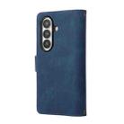 For Samsung Galaxy Z Fold7 5G Multifunctional Frosted Zipper Wallet Leather Phone Case(Blue) - 3