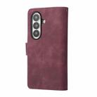 For Samsung Galaxy Z Fold7 5G Multifunctional Frosted Zipper Wallet Leather Phone Case(Wine Red) - 3