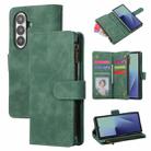 For Samsung Galaxy Z Fold7 5G Multifunctional Frosted Zipper Wallet Leather Phone Case(Green) - 1