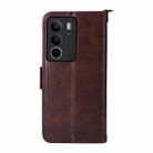 For Realme C71 4G / 14x 5G India / C75 4G Multi-card Slots Crossbody Cowhide Leather Phone Case(Brown) - 3