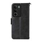 For Realme C71 4G / 14x 5G India / C75 4G Multi-card Slots Crossbody Cowhide Leather Phone Case(Black) - 3