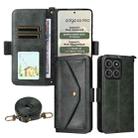 For Motorola Edge 60 Pro / 60s Pro 5G Multi-card Slots Crossbody Cowhide Leather Phone Case(Green) - 1