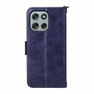 For Motorola Moto G56 / G66j / G66y 5G Multi-card Slots Crossbody Cowhide Leather Phone Case(Blue) - 3