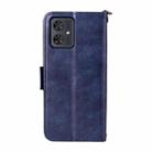 For Motorola Moto G54 / G64 / G64y Multi-card Slots Crossbody Cowhide Leather Phone Case(Blue) - 3