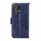For Motorola Edge 50 Pro Multi-card Slots Crossbody Cowhide Leather Phone Case(Blue) - 3