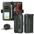 For Motorola Edge 50 Pro Multi-card Slots Crossbody Cowhide Leather Phone Case(Green) - 1