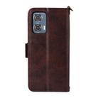 For Motorola Edge 50 Fusion Multi-card Slots Crossbody Cowhide Leather Phone Case(Brown) - 3