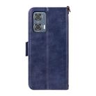 For Motorola Edge 50 Fusion Multi-card Slots Crossbody Cowhide Leather Phone Case(Blue) - 3