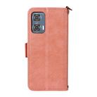 For Motorola Edge 50 Fusion Multi-card Slots Crossbody Cowhide Leather Phone Case(Pink) - 3