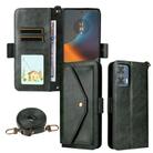 For Motorola Edge 50 Fusion Multi-card Slots Crossbody Cowhide Leather Phone Case(Green) - 1