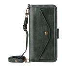 For Motorola Edge 50 Fusion Multi-card Slots Crossbody Cowhide Leather Phone Case(Green) - 2