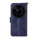For Sharp Aquos R9 Pro Multi-card Slots Crossbody Cowhide Leather Phone Case(Blue) - 3