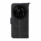 For Sharp Aquos R9 Pro Multi-card Slots Crossbody Cowhide Leather Phone Case(Black) - 3