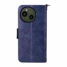 For Sharp Aquos R10 / R9 Multi-card Slots Crossbody Cowhide Leather Phone Case(Blue) - 3