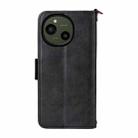 For Sharp Aquos R10 / R9 Multi-card Slots Crossbody Cowhide Leather Phone Case(Black) - 3