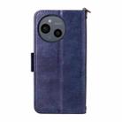 For Sharp Aquos Sense9 Multi-card Slots Crossbody Cowhide Leather Phone Case(Blue) - 3