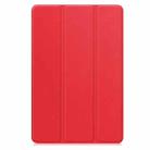 For OPPO Pad SE Custer Texture 3-Fold Holder Leather Smart Tablet Case(Red) - 2