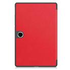 For OPPO Pad SE Custer Texture 3-Fold Holder Leather Smart Tablet Case(Red) - 3
