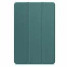 For OPPO Pad SE Custer Texture 3-Fold Holder Leather Smart Tablet Case(Dark Green) - 2