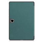 For OPPO Pad SE Custer Texture 3-Fold Holder Leather Smart Tablet Case(Dark Green) - 3