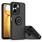 For Redmi 13C 4G Q Shadow 1 Series TPU + PC Phone Case with Ring(Black+Black) - 1