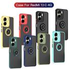 For Redmi 13C 4G Q Shadow 1 Series TPU + PC Phone Case with Ring(Army Green) - 2