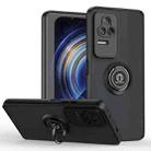 For Redmi K50 Q Shadow 1 Series TPU + PC Phone Case with Ring(Black+Black) - 1