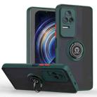 For Redmi K50 Q Shadow 1 Series TPU + PC Phone Case with Ring(Dark Green) - 1