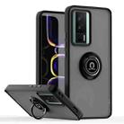 For Redmi K60 / K60 Pro / Poco F5 Pro Q Shadow 1 Series TPU + PC Phone Case with Ring(Black+Black) - 1