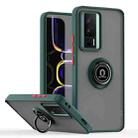 For Redmi K60 / K60 Pro / Poco F5 Pro Q Shadow 1 Series TPU + PC Phone Case with Ring(Dark Green) - 1