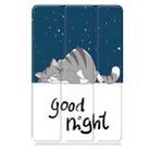 For OPPO Pad SE Custer Painted 3-Fold Holder Leather Smart Tablet Case(Lazy Cat) - 2
