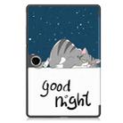 For OPPO Pad SE Custer Painted 3-Fold Holder Leather Smart Tablet Case(Lazy Cat) - 3