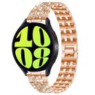 20mm xDfind Five Beads Full Diamond Metal Watch Band(Rose Gold) - 1