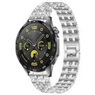 22mm xDfind Five Beads Full Diamond Metal Watch Band(Silver) - 1